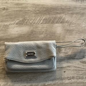 Nine West Silver Wristlet Clutch